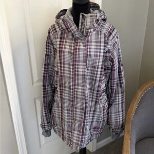 Reserved Plaid Ski Jacket - Gray and Purple